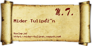 Mider Tulipán névjegykártya
